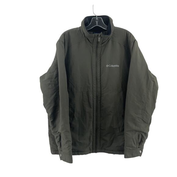 Columbia Men's Olive Green Zip-Up Windbreaker Jacket Size Large Polyester - Picture 1 of 5